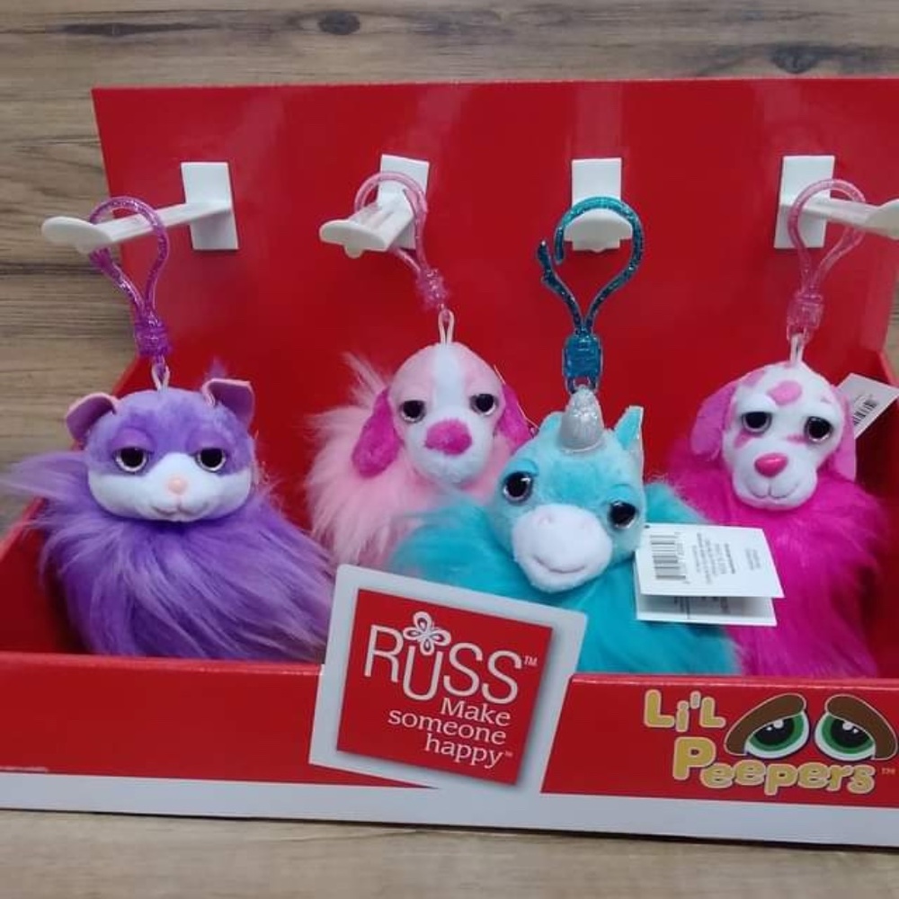 Russ Lil Peepers Set of 4 clip plush stuffed toy